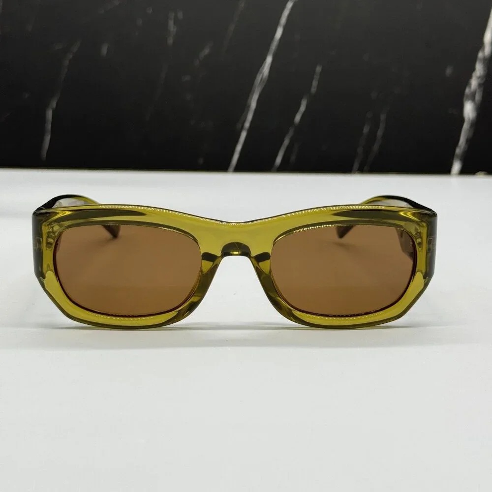 NEW SAINT LAURENT SUNGLASSES GREEN BROWN UNISEX EYEWEAR SAINT LAURENT SL713 004